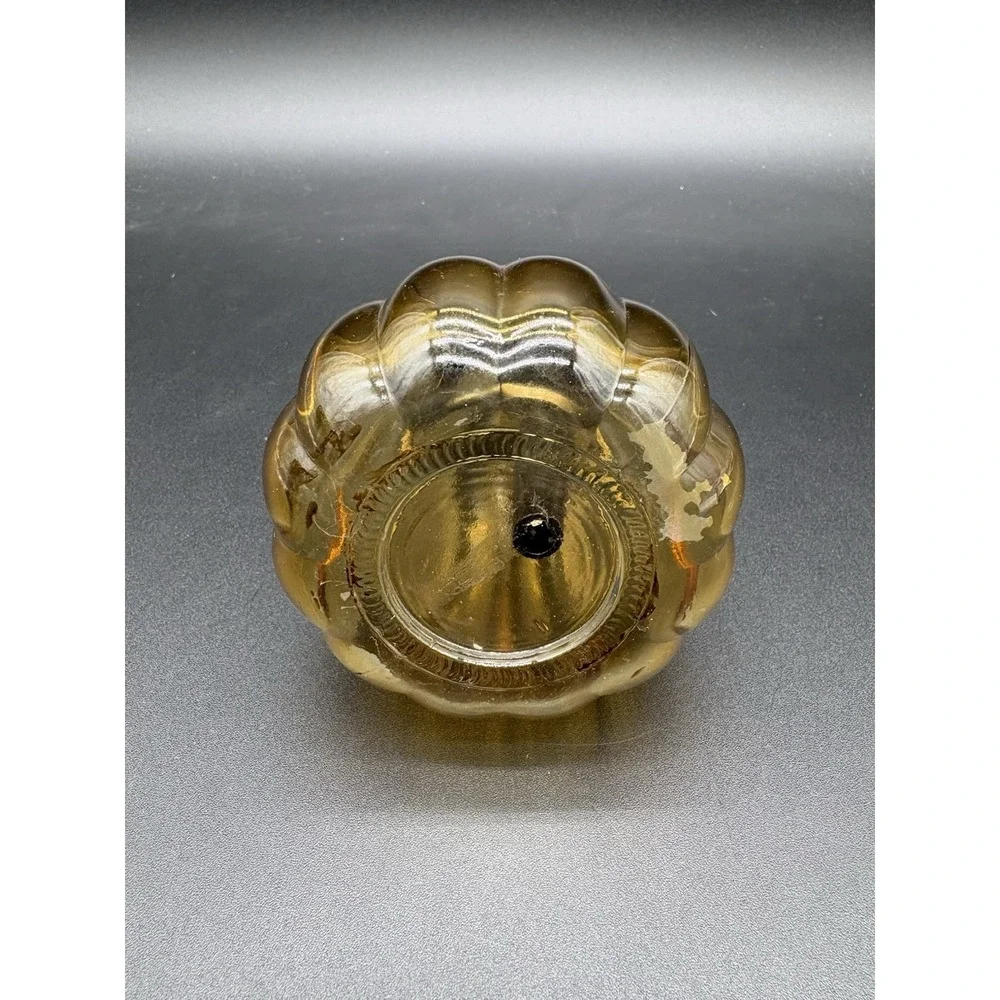 Amber Glass Pump Sprayer Atomizer Bottle Metal Top Vintage‎